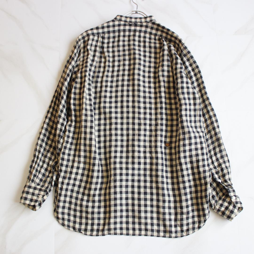 【現行タグ】45R インドガーゼリネン908ビッググーグーシャツ M R刺繡