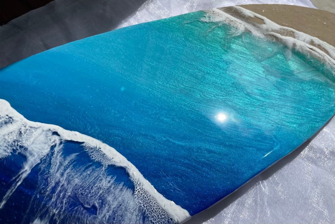 サーフボードパネル　オーシャンレジン　海レジン　蓄光✨　オブジェ　NO16