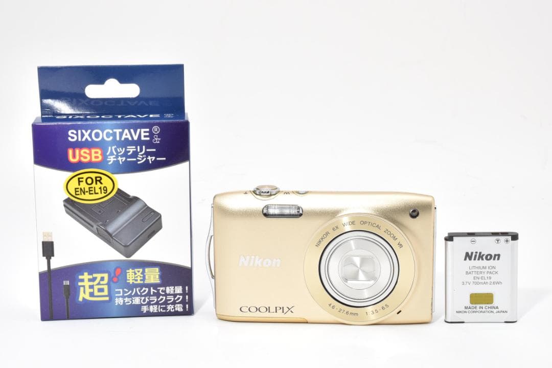 《完動美品》 ニコン Nikon COOLPIX S3300 ゴールド