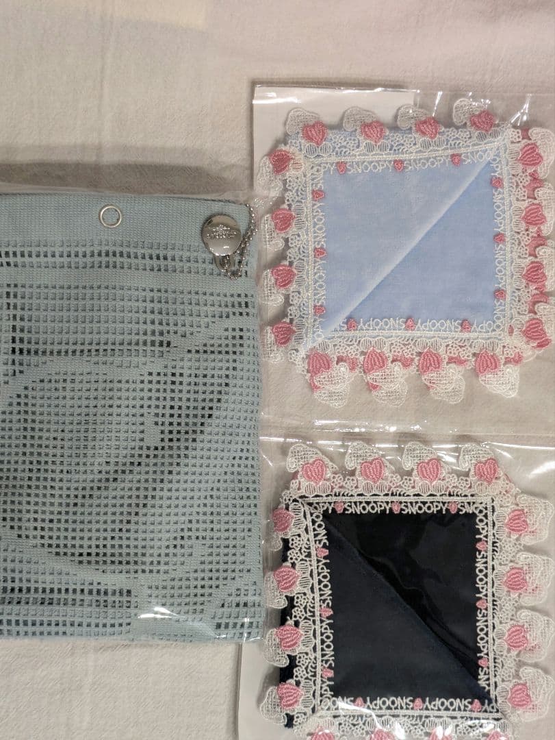 近沢レース スヌーピー レースバッグ ハンカチ2枚 の 3点セット