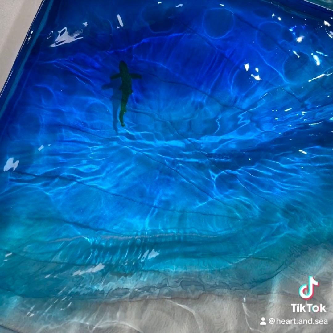 レジンアート　波紋　海アート　オーシャンアート　インテリアパネル