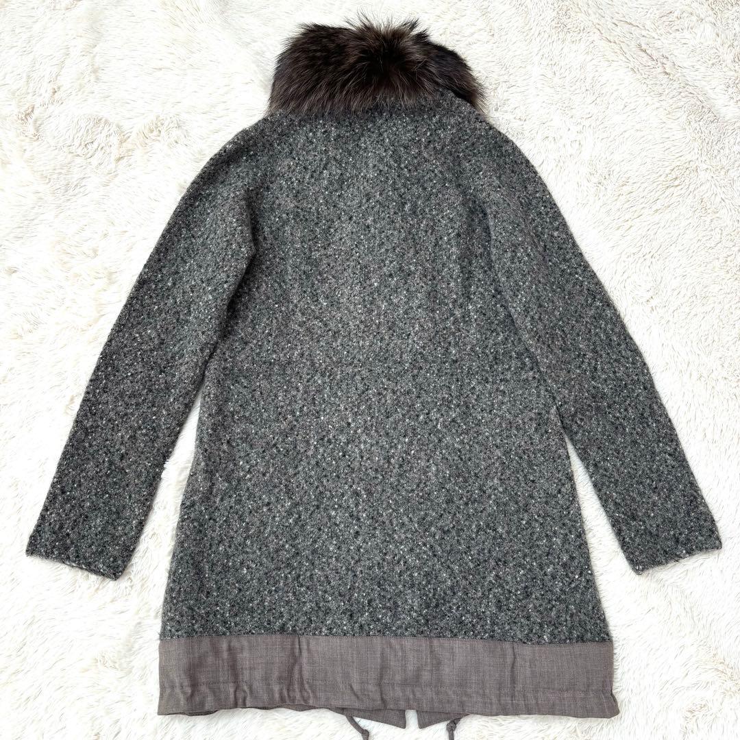 希少✨ファビアナフィリッピ　コート　Lサイズ　モヘヤ　アンゴラ　切り替え　異素材
