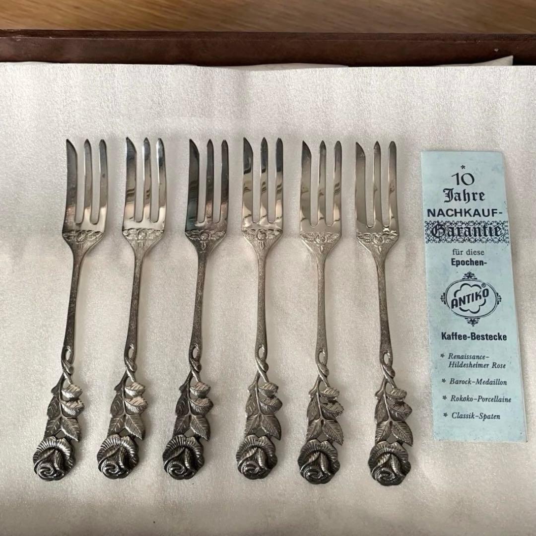 ANTIKO(ドイツ) ヒルデスハイムローズ ケーキフォーク 6本