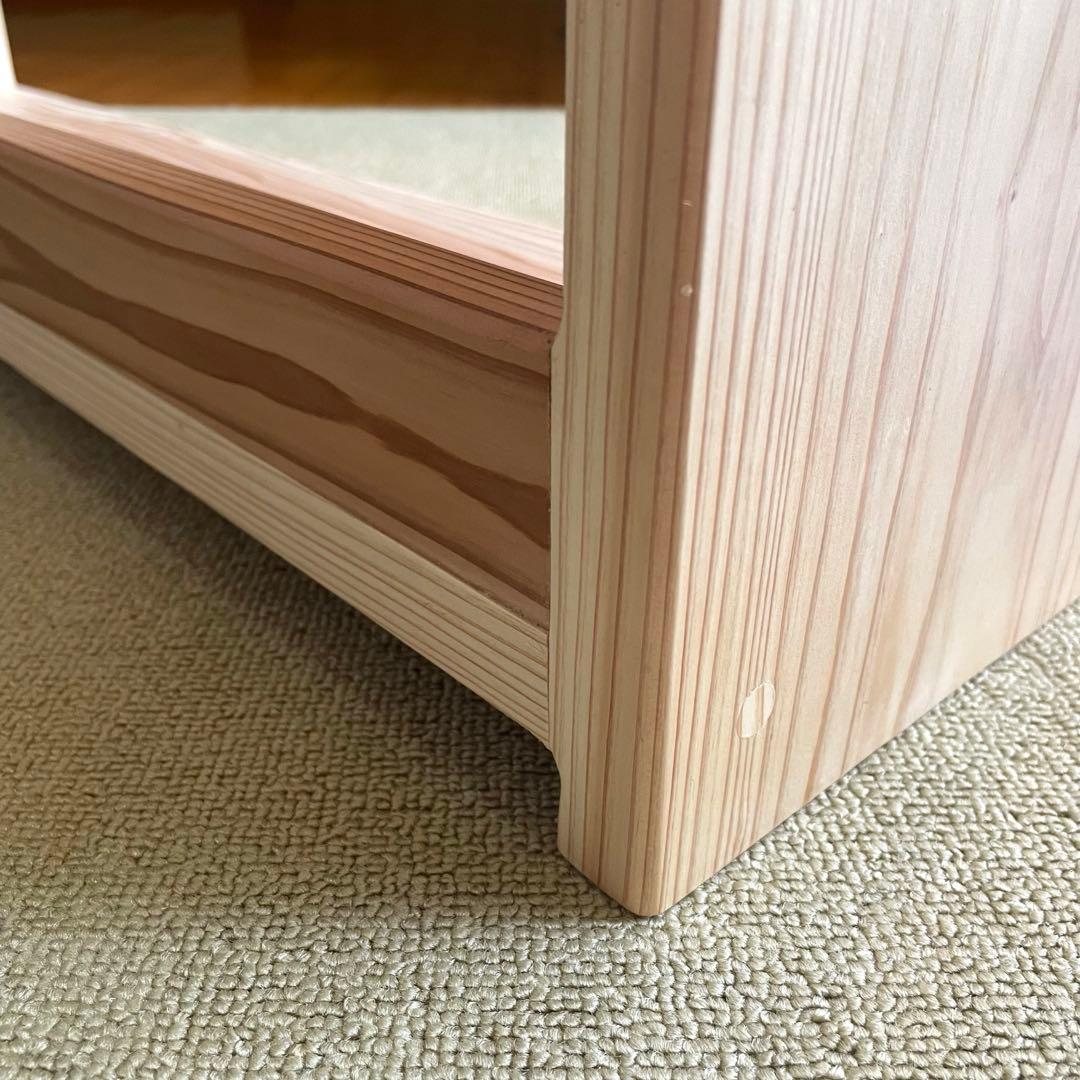 杉のハンドメイド 新作「角のない優しいシェルフ」無垢 収納 本棚 ラック