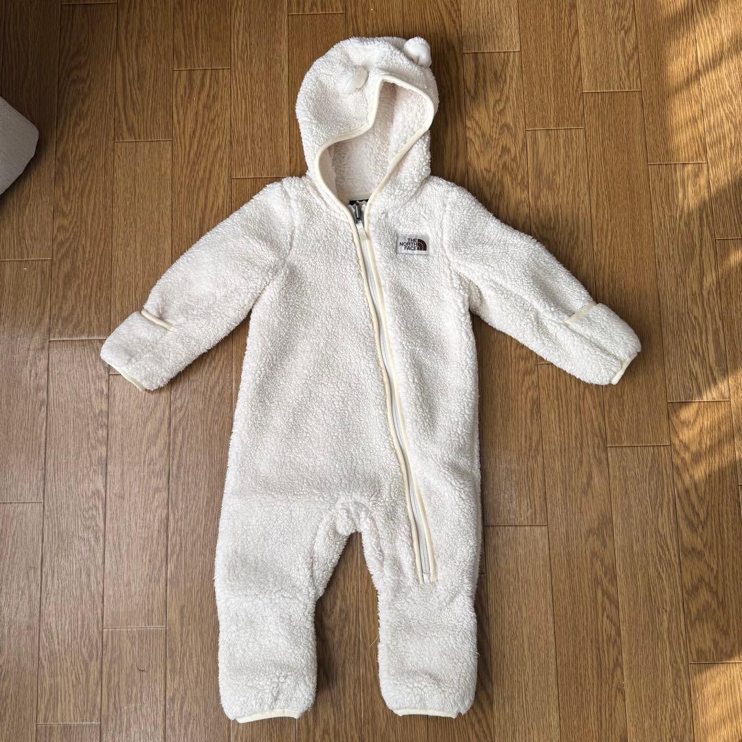 ノースフェイス ベビー ジャンプスーツ 6-12M／くま耳／フリース／美品