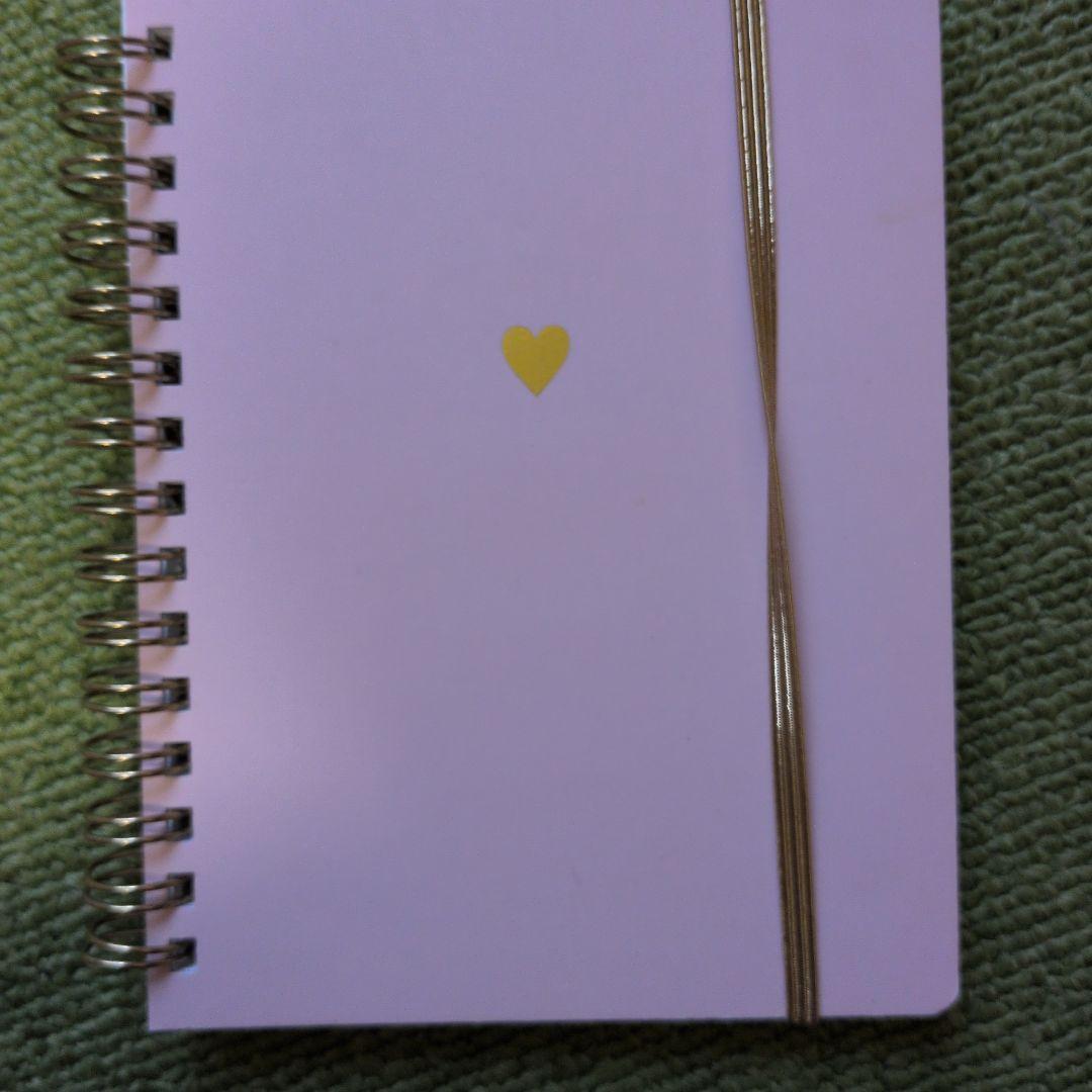 薄紫色スパイラルノート ハートマーク