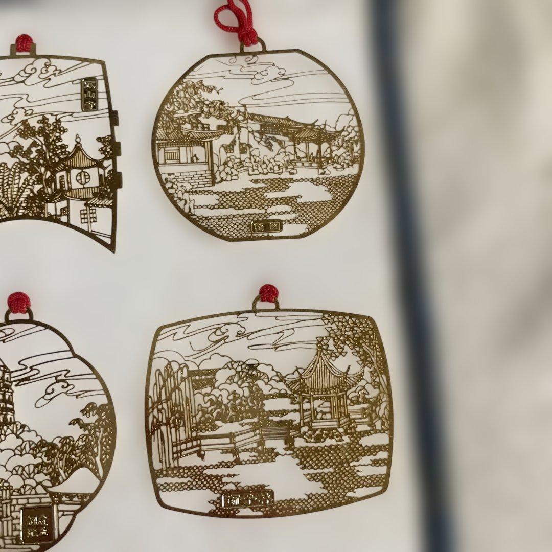 24K金メッキ　蘇州園林名勝 ブックマーク 10点セット