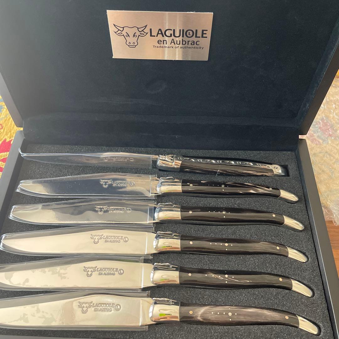 ステーキナイフ６本セット（エボニーステンレスLAGUIOLE en Aubrac