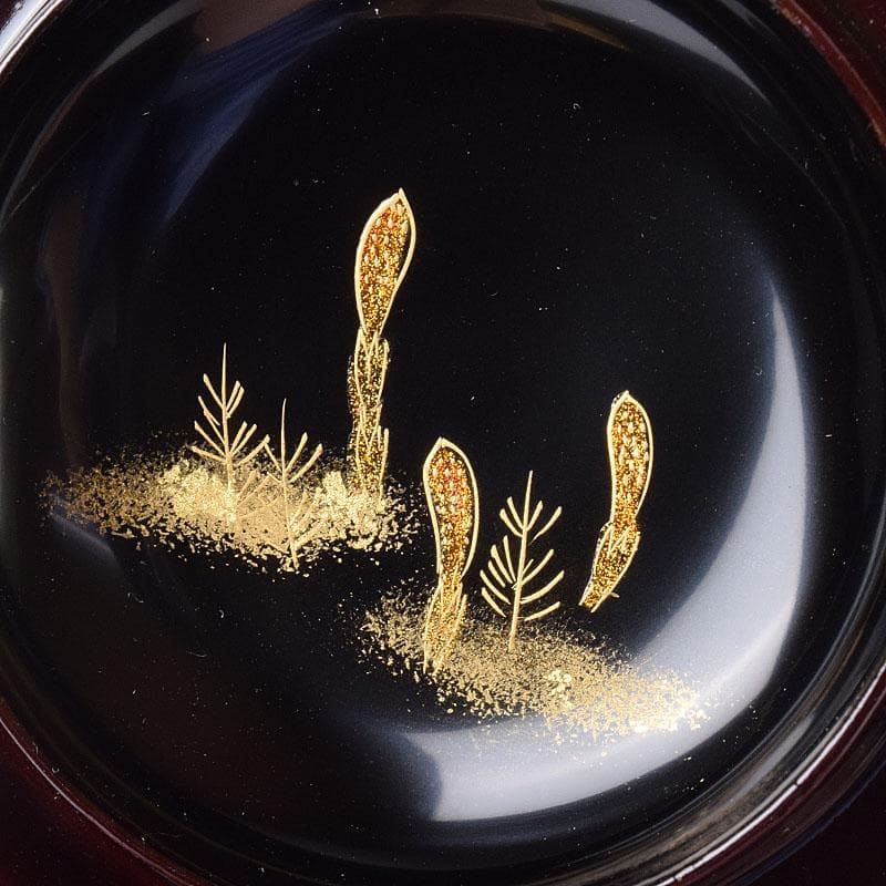 茶道具　越前塗師　宮田宗景作　螺鈿　春の若草蒔絵　金輪寺　棗　共箱　VR8993