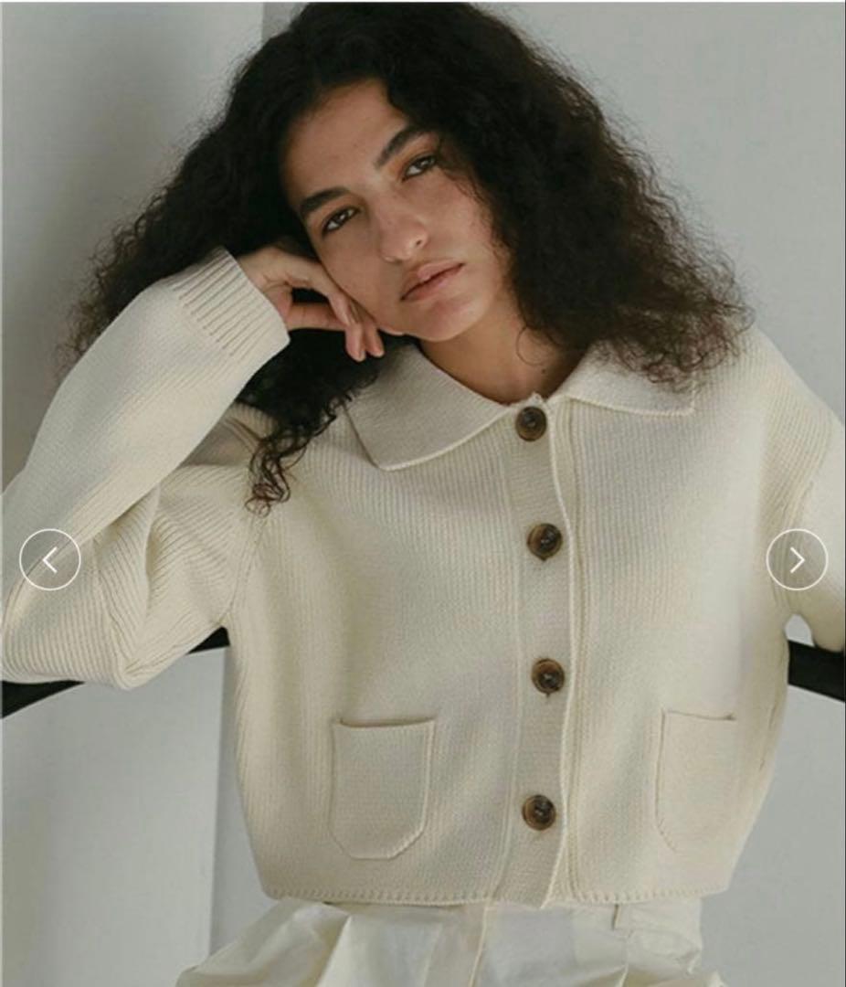 ETRE TOKYOアイボリー ニットカーディガン クロップド丈