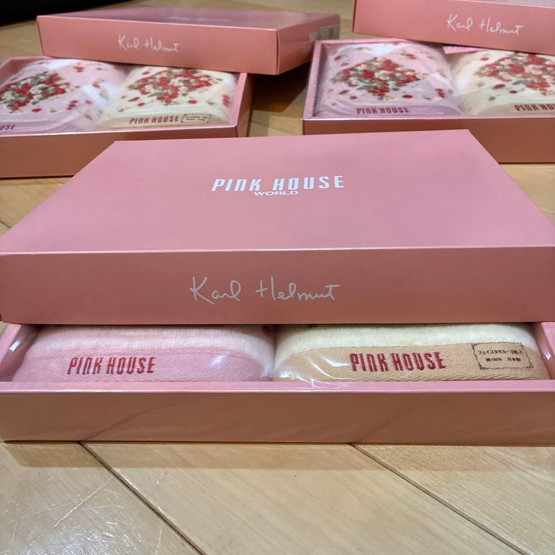 【新品】PINK HOUSE フェイスタオル 2枚set✖️3箱　箱のまま配送‼️