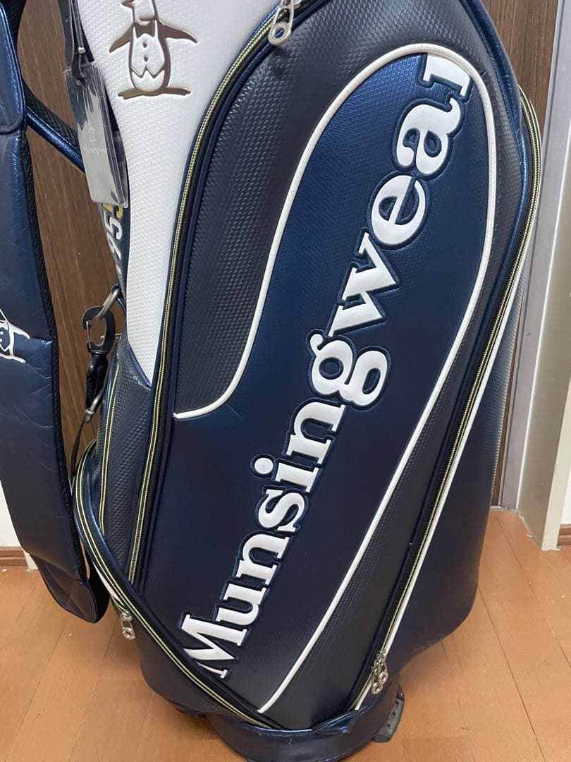 ②美品　Munsingwear ゴルフバッグ ネイビー マンシングウェア