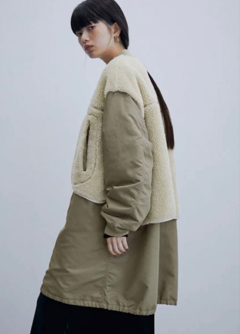 アダムエロペ　MA-1ボアリバーシブルコート