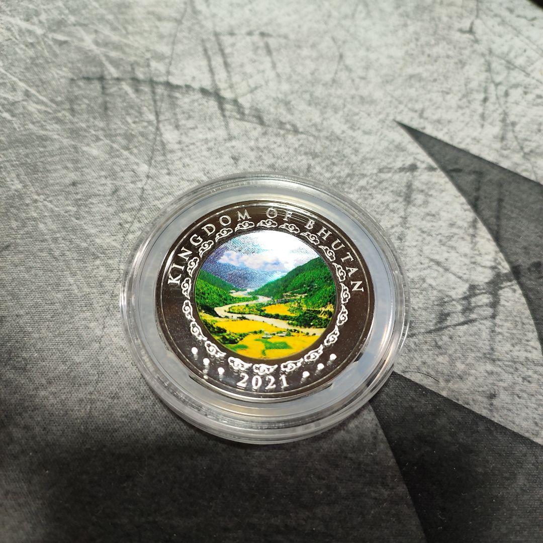 2021年 ブータン王国 干支 牛 1オンス カラープルーフ銀貨 純銀