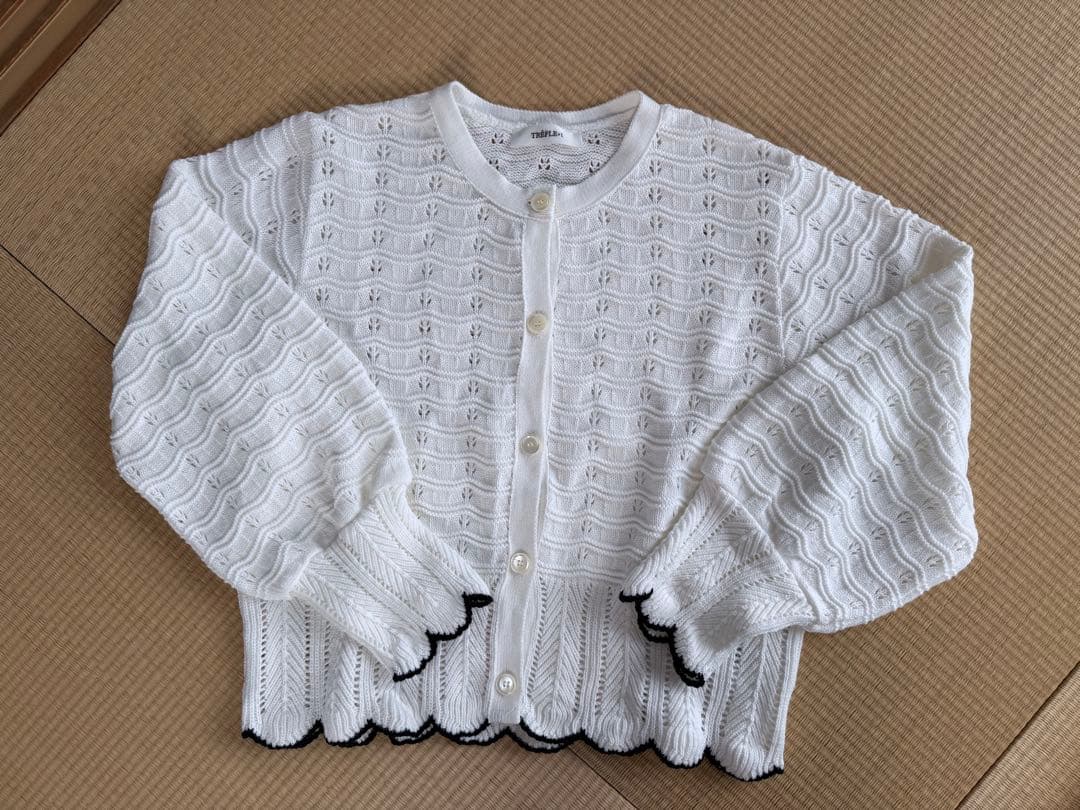 未使用品Trefleplusクロシェ編カーディガン