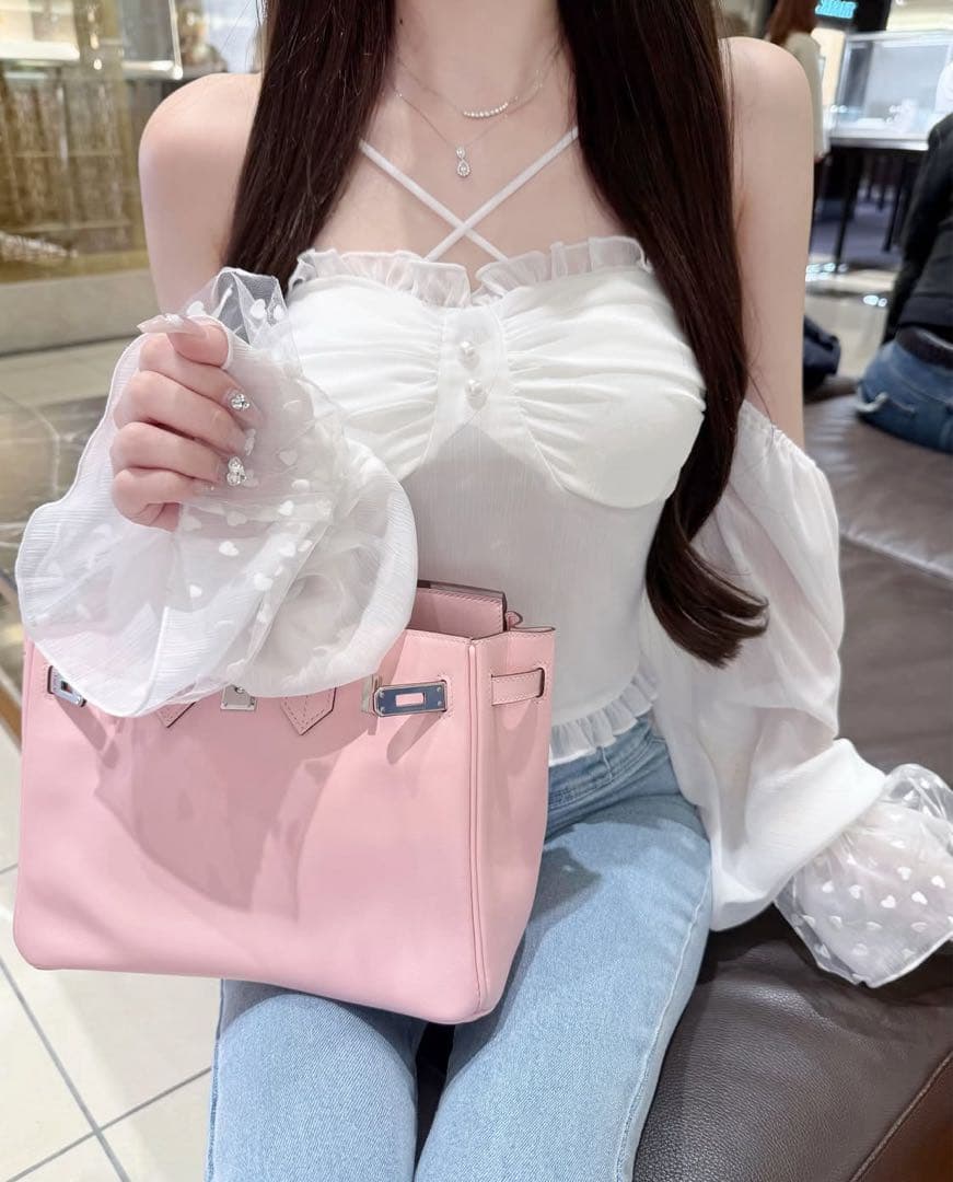 トップス lumignon Mellow heart tulle top