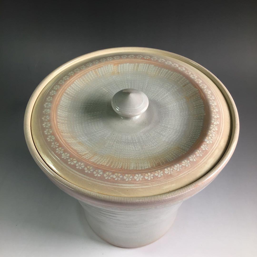 Ｐ８０４　水指　『平安　開山造』『礼賓手三嶋』『末広水指』　共箱　茶道具