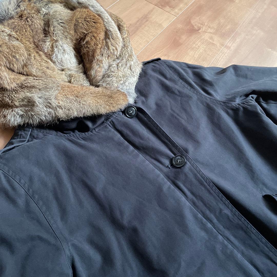 ウールリッチ　ラビットファー　モッズコート　黒