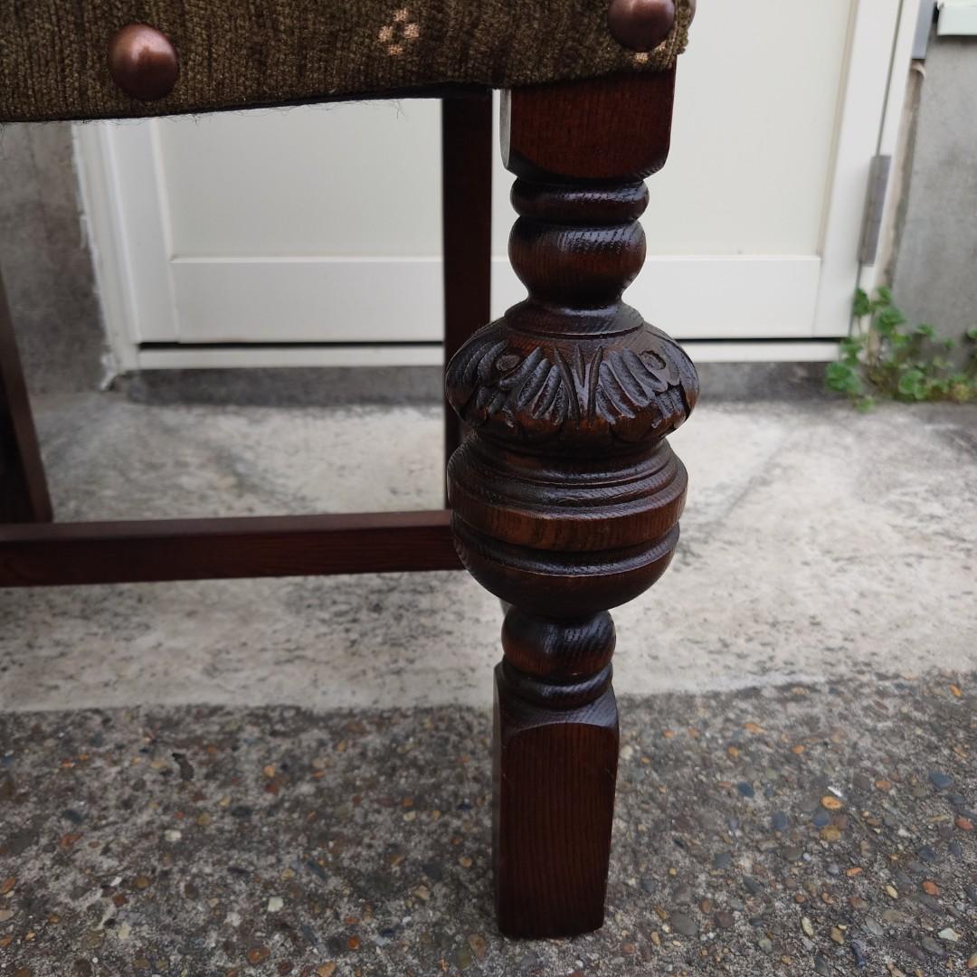 357　オールドチャーム 椅子　アンティーク　英国家具　鋲打