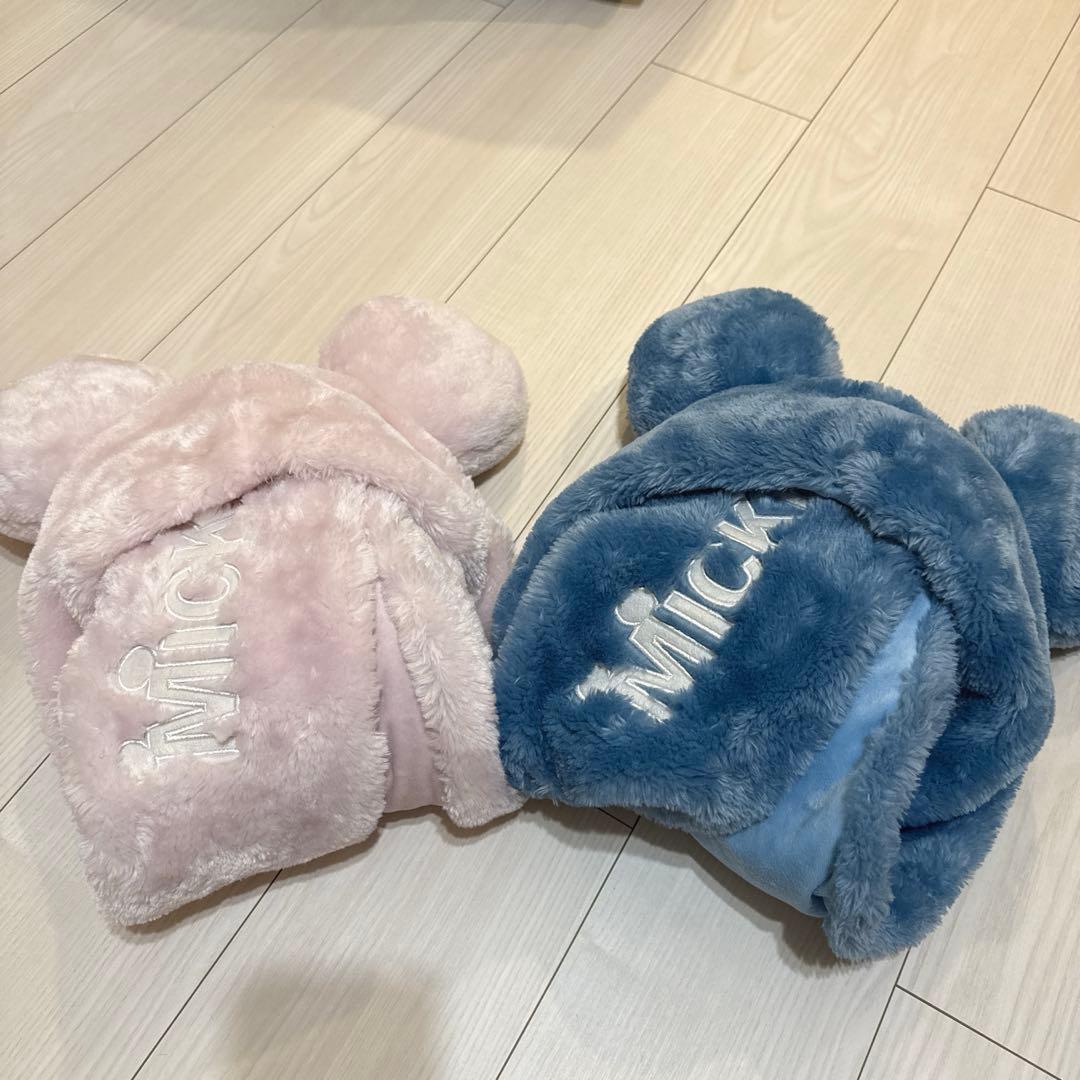 ディズニーファンキャップ　マフラー（ピンク・ブルー）