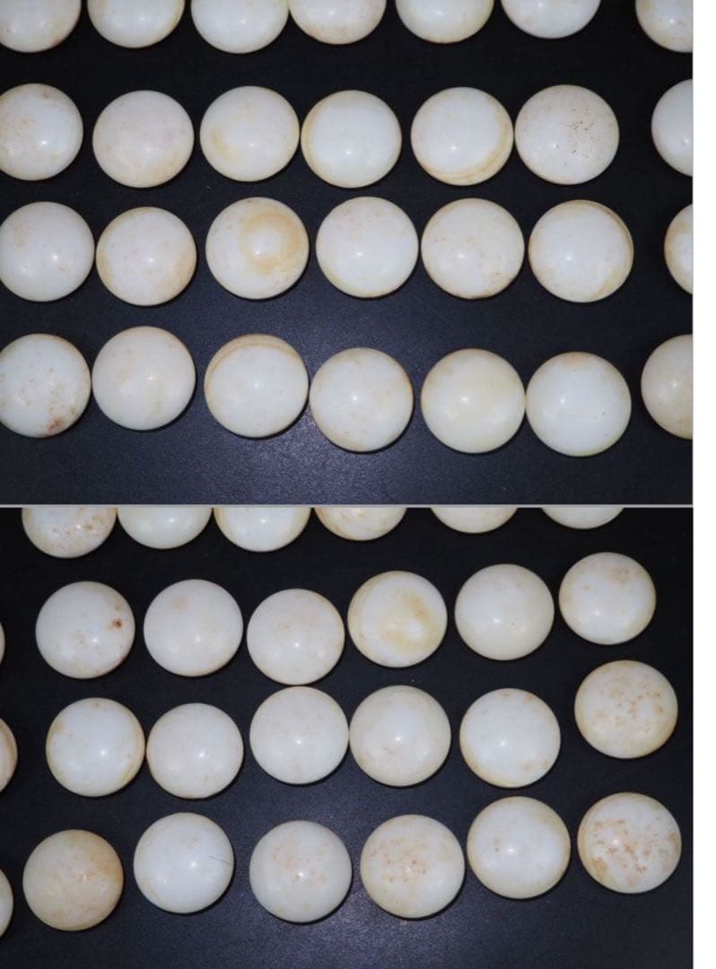 送料無料　日向特産　日向スワブデ蛤碁石32号・碁笥セット　旧家蔵出