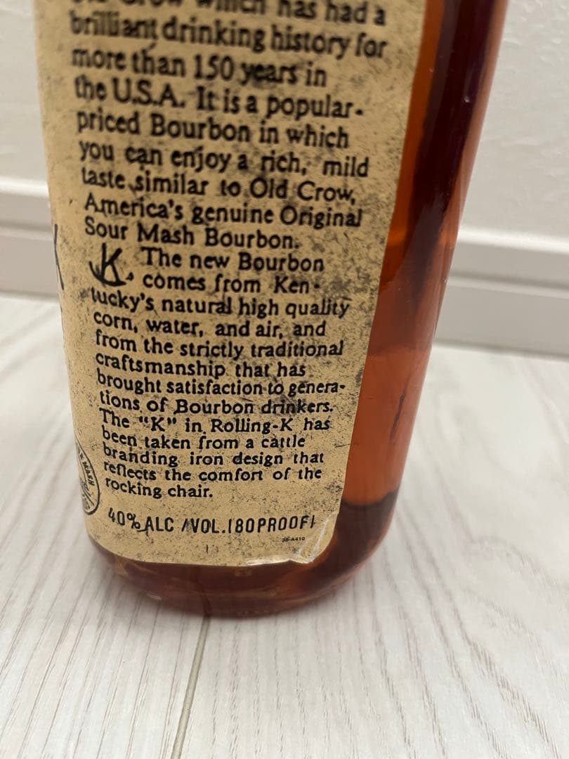 【新品未開栓】OLD CROW ROLLING-Kウイスキー　※ラベル剥がれあり