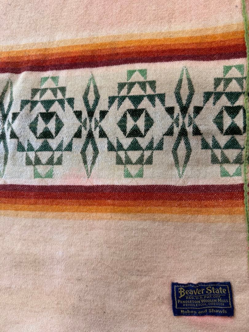 70's PENDLETON BEAVER STATE ネイティブ柄 ウールラグ