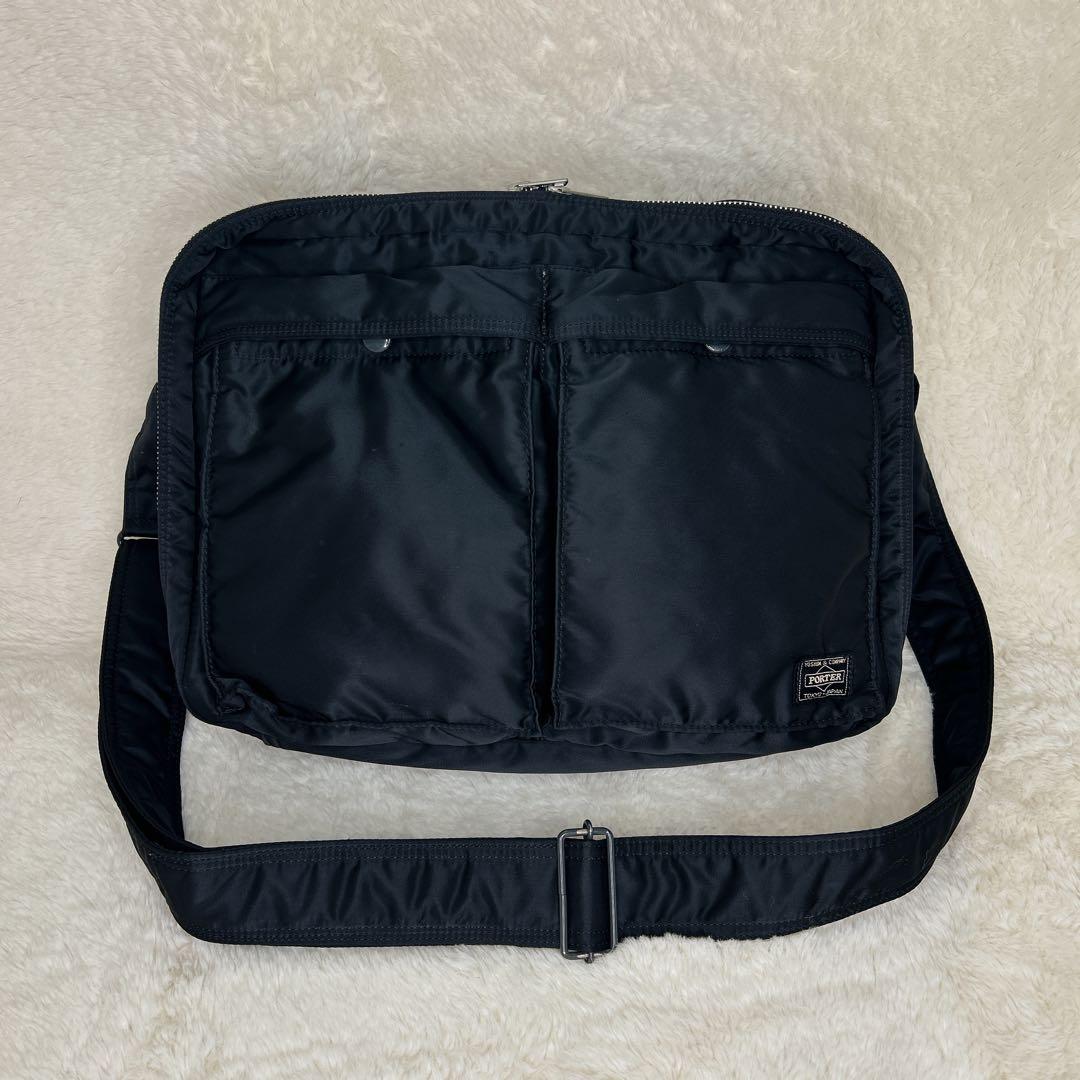 美品✨PORTER タンカー ショルダーバッグ (XL) ブラック ２層式 拡張