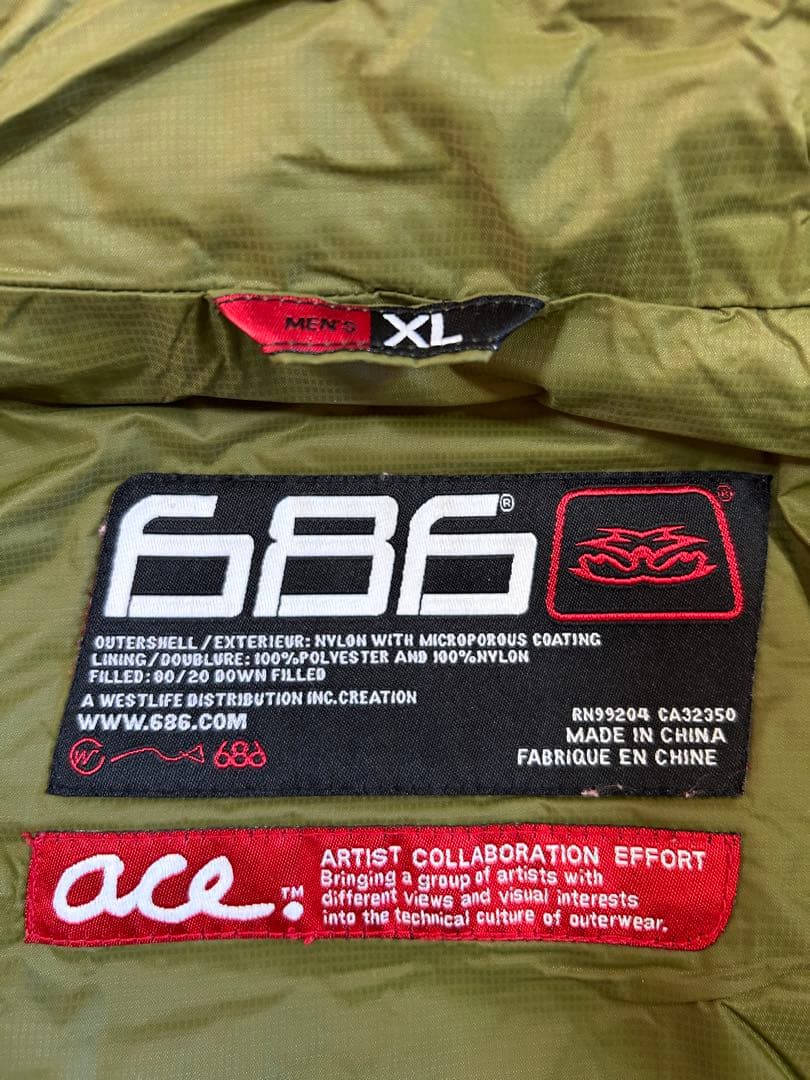 686 スノーボードウェア　ダウン　XL