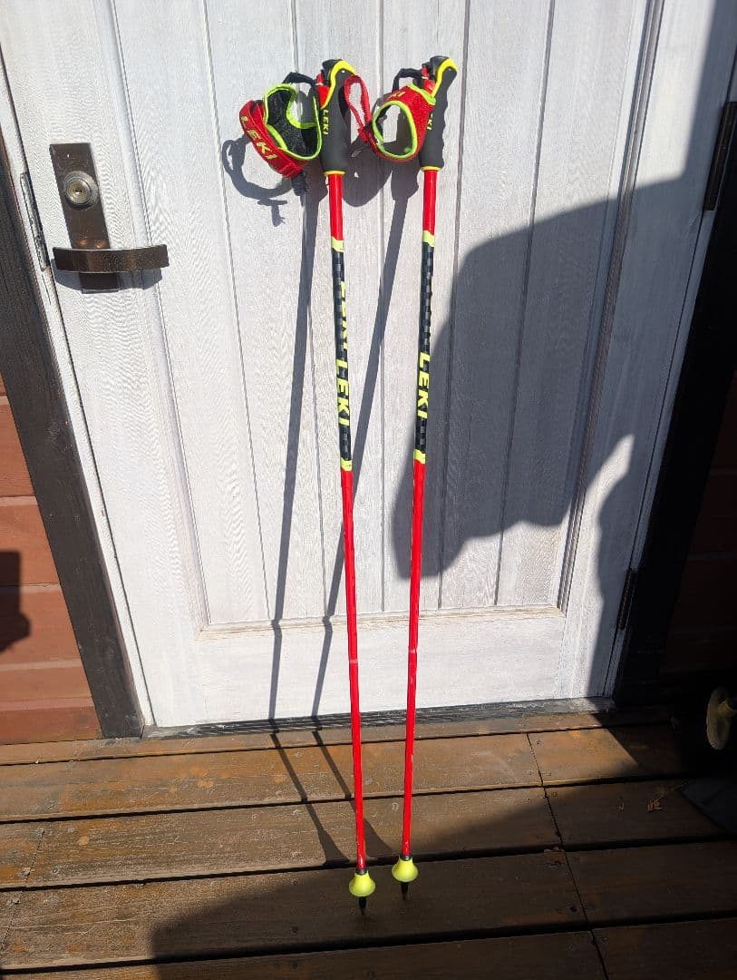 LEKI スキー用ストック 123cmレッド/イエロー