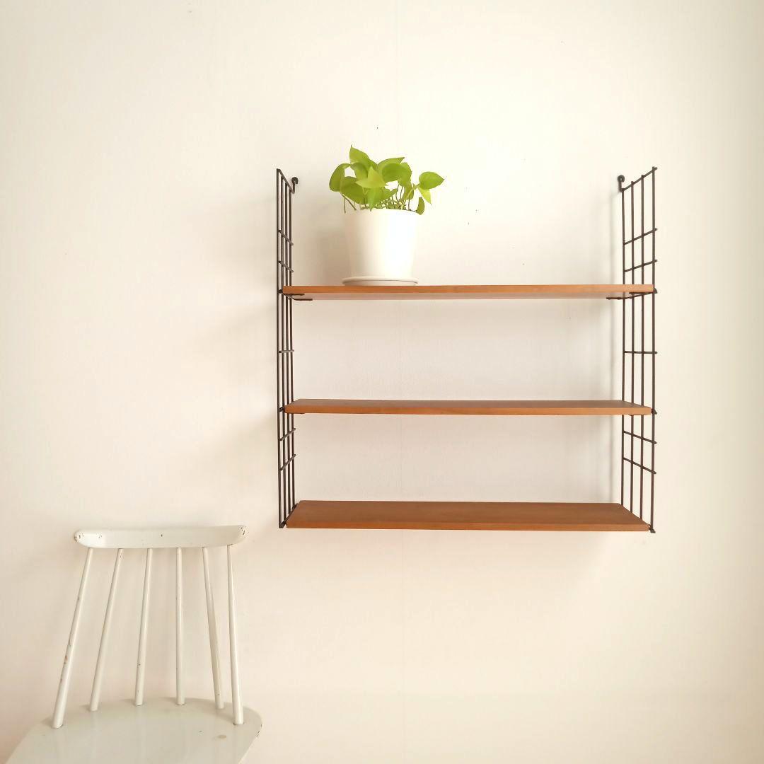 チーク材の3段シェルフ スウェーデン 北欧ヴィンテージ