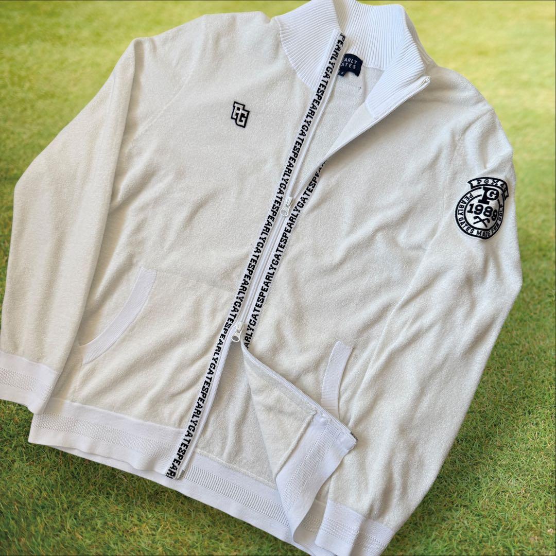 未使用級　パーリーゲイツ　ジャケット　ブルゾン　M〜L相当　白　タオル生地　4