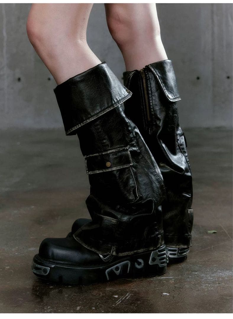 Cest Nous レッグウォーマー　ヴィンテージ　y2k ブラック　pu00s