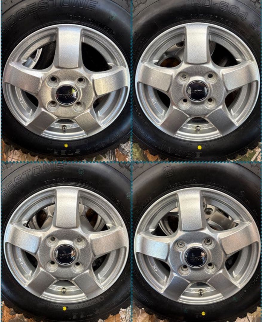 ㉛軽トラ・箱バン用の新品ゴツゴツタイヤと中古ホイールとナット付き