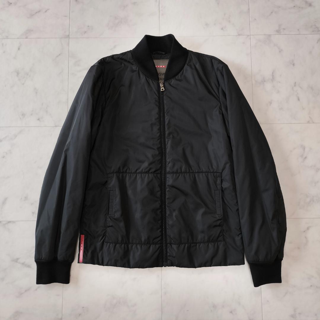 希少 00s プラダ レッドラインナイロンジャケット 46 PRADASPORT