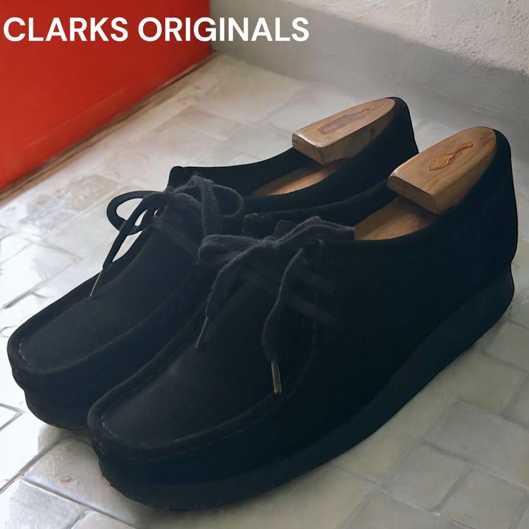 w. 美品　クラークスオリジナルズワラビーブーツ　スエード　ブラック　24