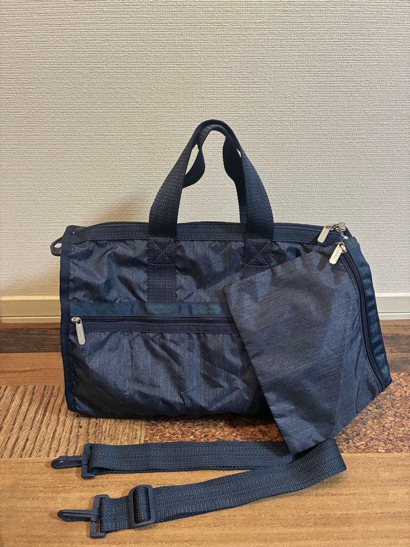 新品　レスポートサック ボストンバッグ　濃いデニムブルー×ネイビー