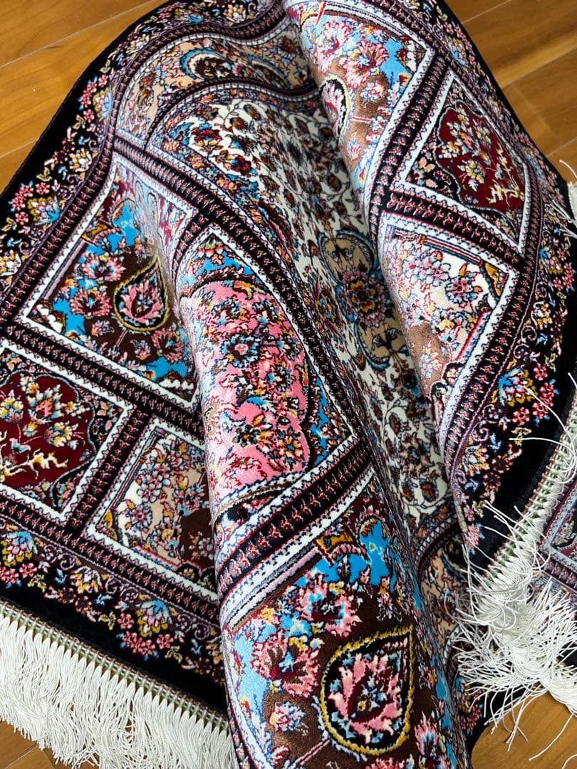 最高級ペルシャ絨毯 シルク イラン産 クム 60×90cm 122万ノット