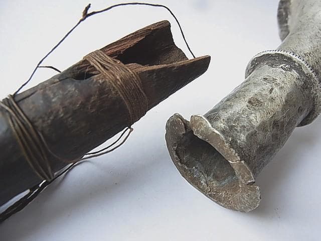 ★W2702★ネパール 古い 笛 シャーナイ リード楽器 瞑想 仏具