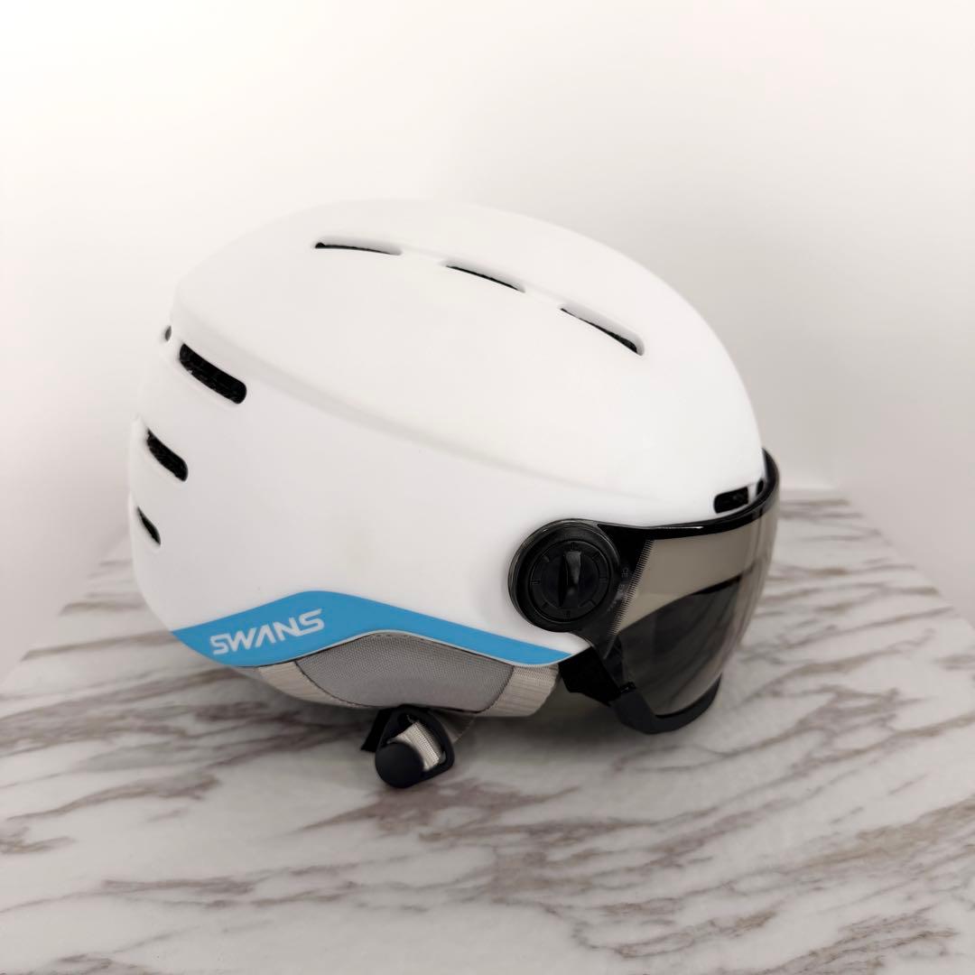 SWANS スキー ヘルメットH80 52-58cm ダイヤル調節 バイザー付き