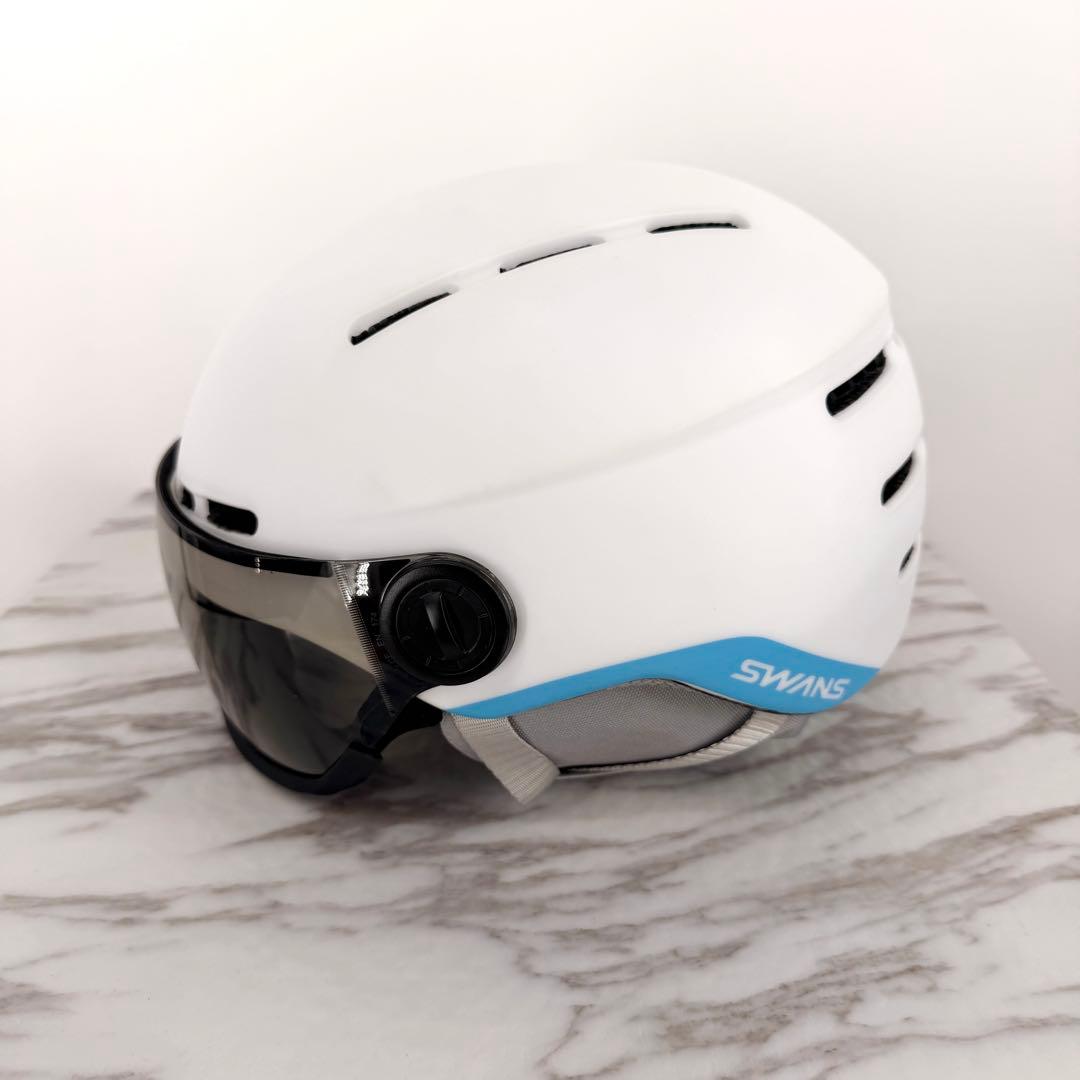 SWANS スキー ヘルメットH80 52-58cm ダイヤル調節 バイザー付き