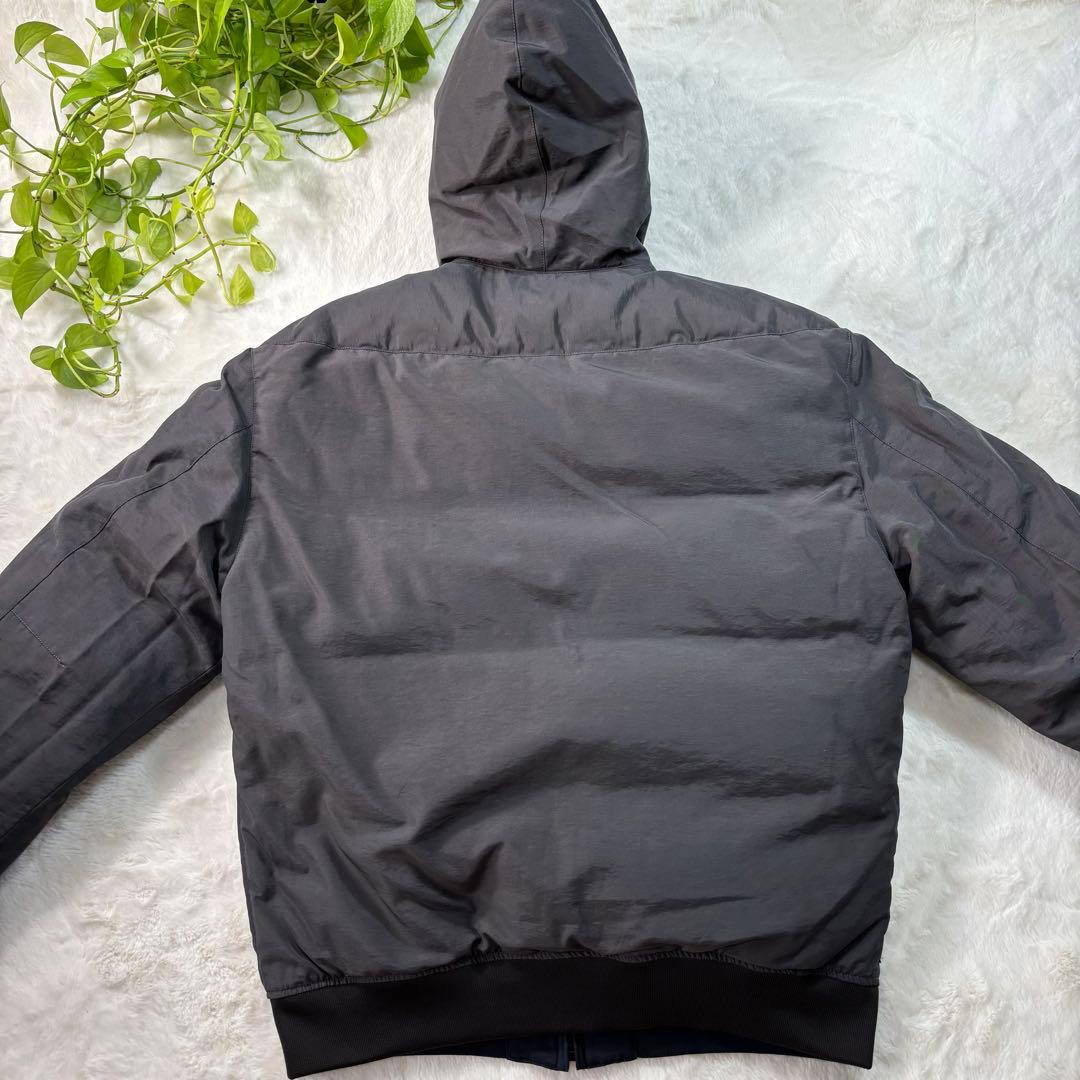 PAPAS パパス ダウン リバーシブル ロゴ刺繍 美品 肉厚 短丈 Lsize