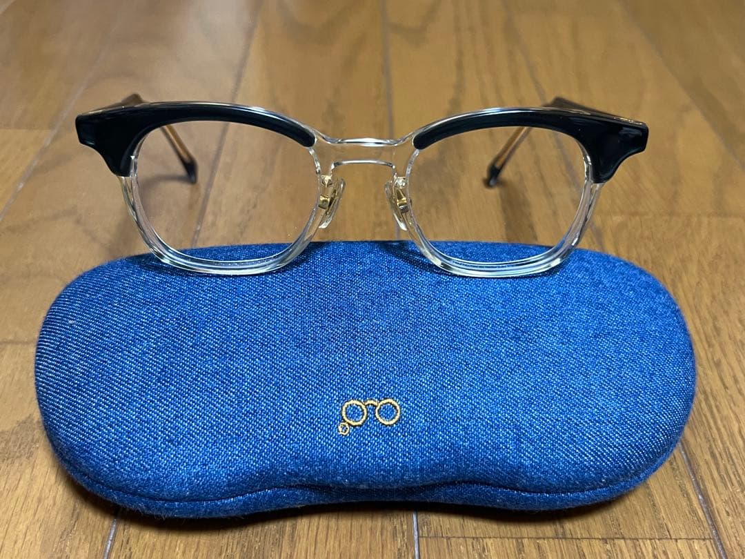 中古品 白山眼鏡 POST TWO-TONE ブルーxクリア