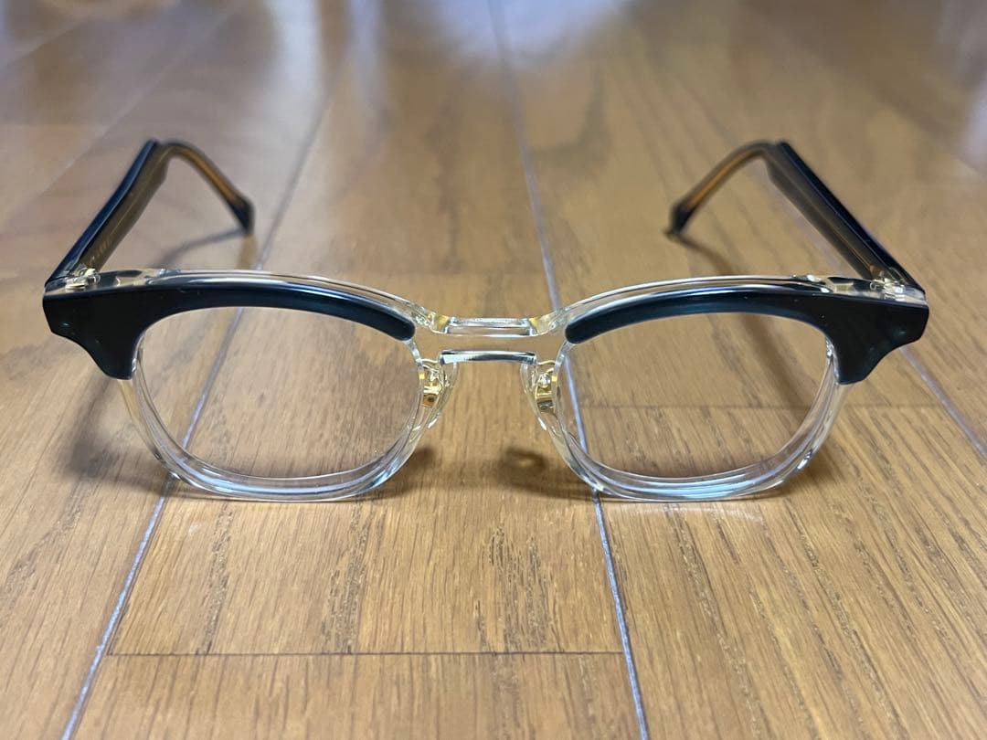 中古品 白山眼鏡 POST TWO-TONE ブルーxクリア