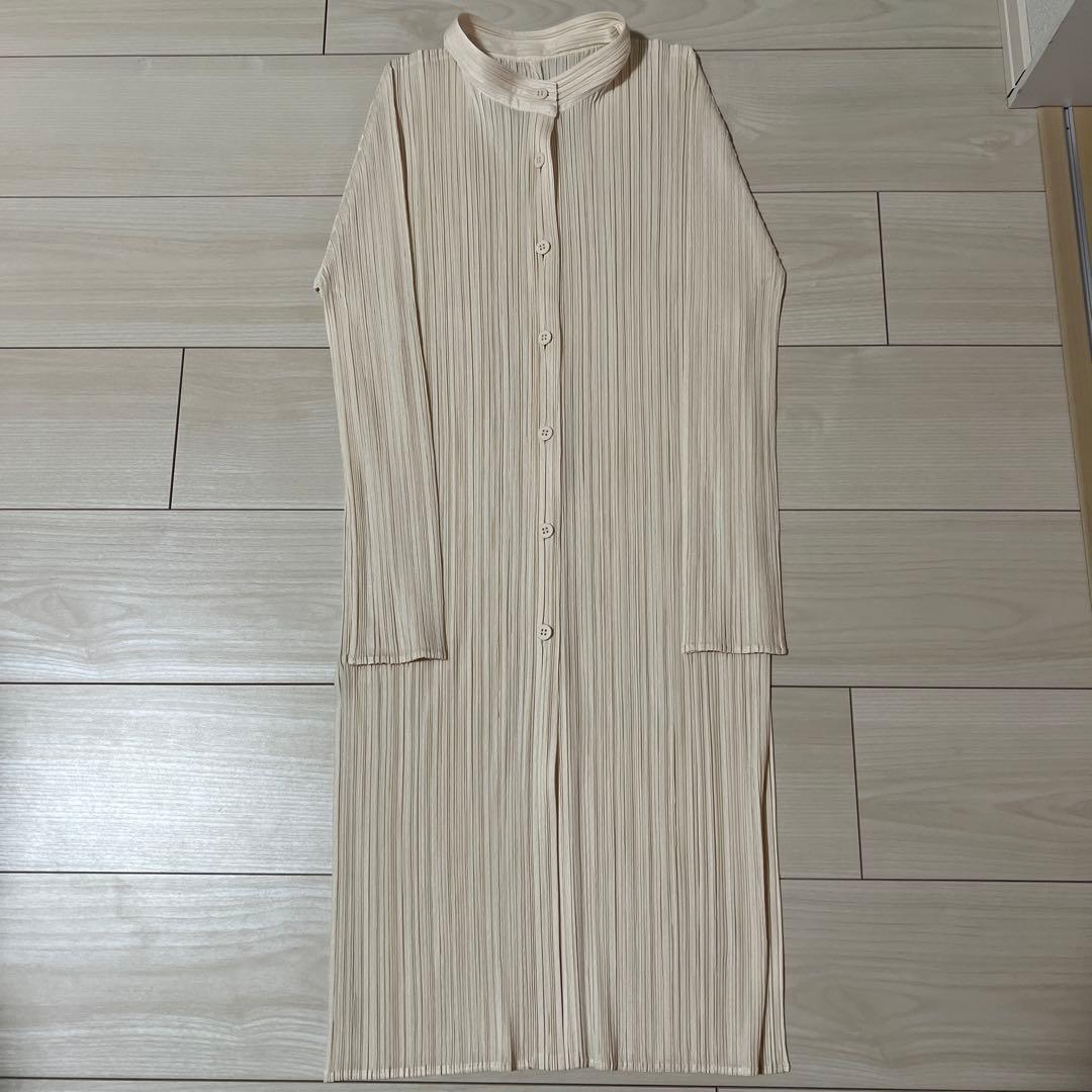 PLEATS PLEASE ロングシャツ2025年9月　オフホワイト　サイズ3