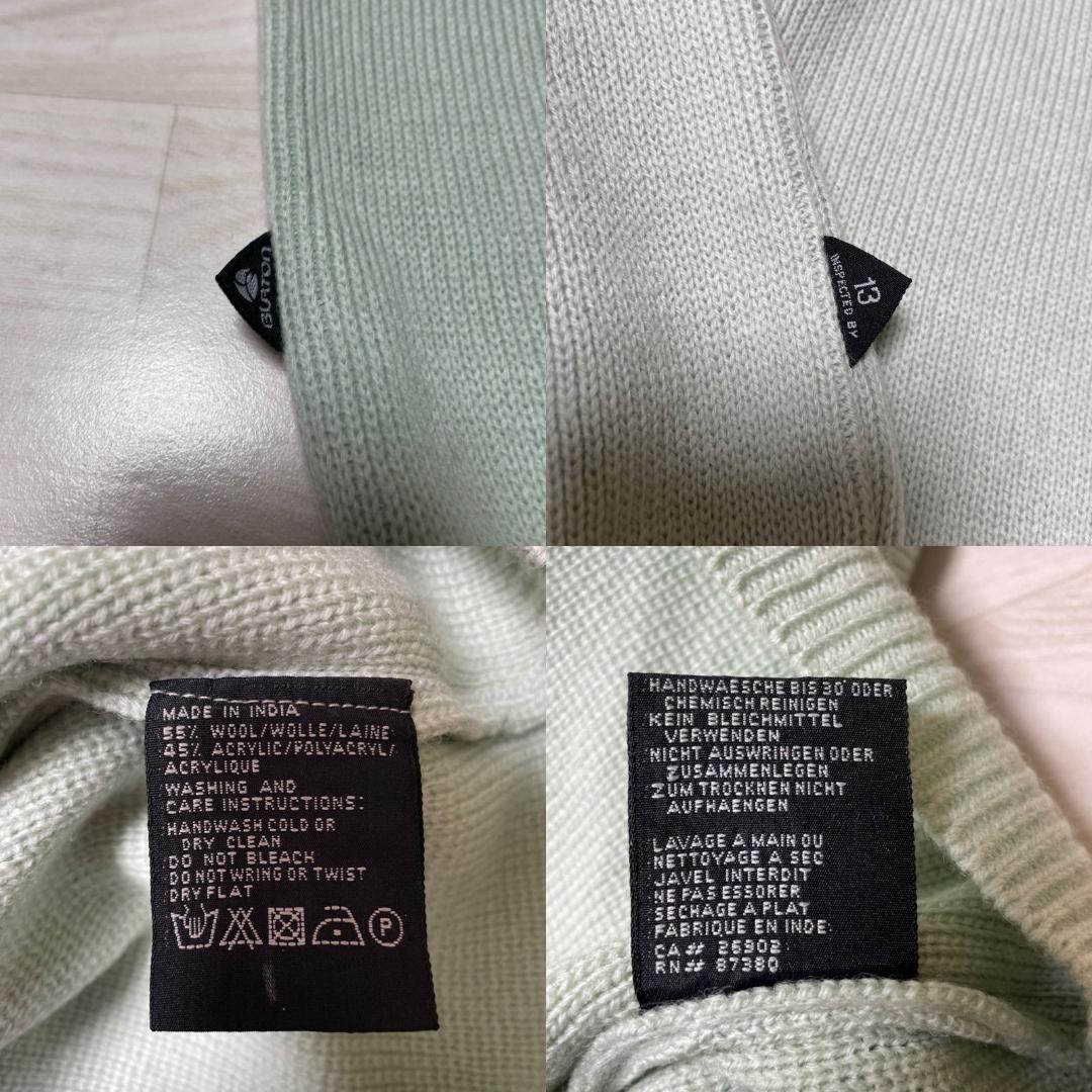 未使用 Burton バートン ミントグリーン ウール混 セーター スノーボード