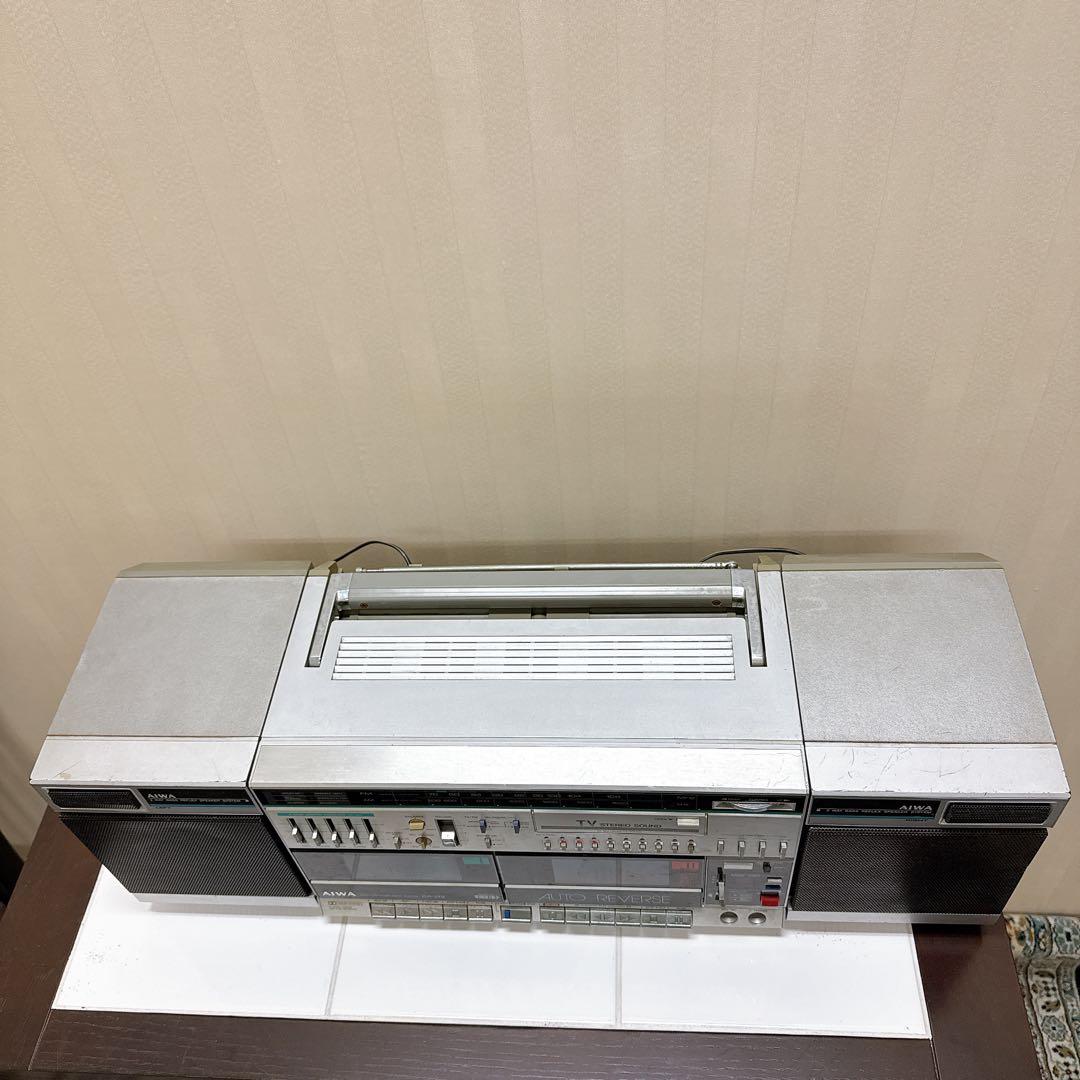 AIWA CA-W9 ラジカセ シルバー 分離型 昭和レトロ 通電 ラジオok