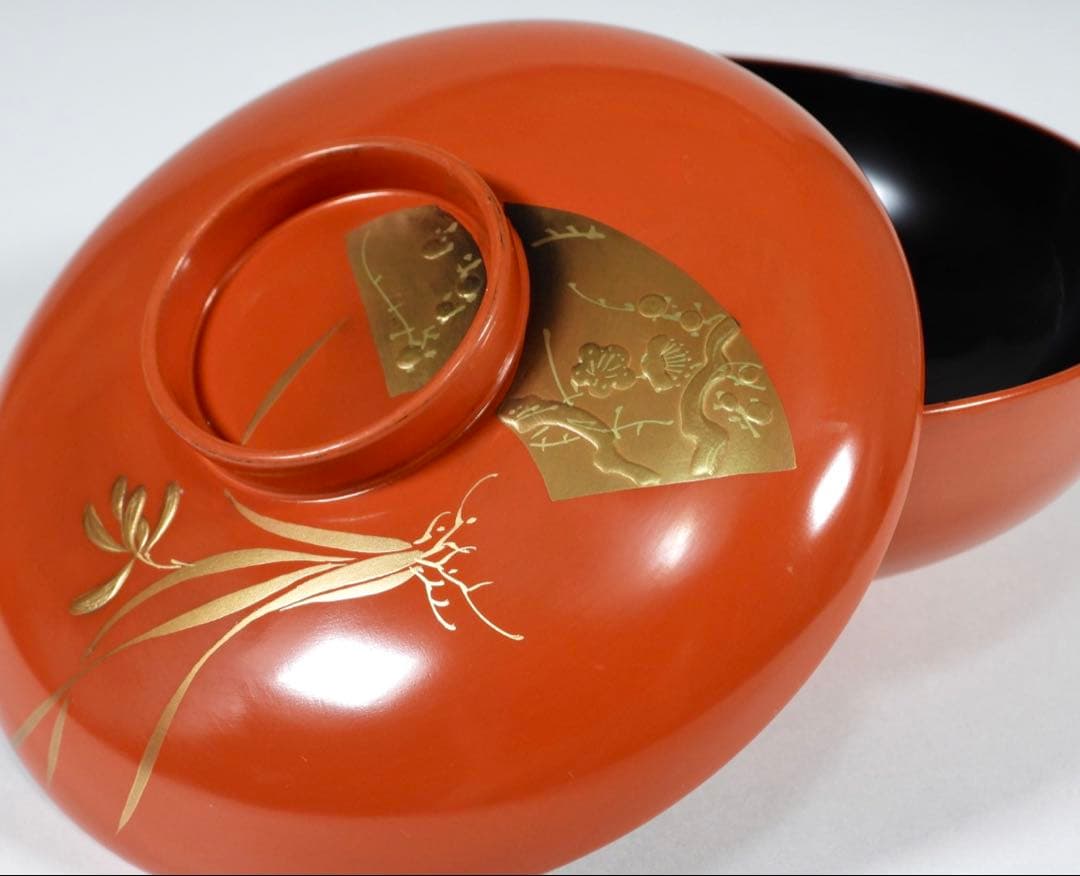 輪島塗 木製 金蒔絵 吸物椀 10客 蓋碗 漆芸 漆器