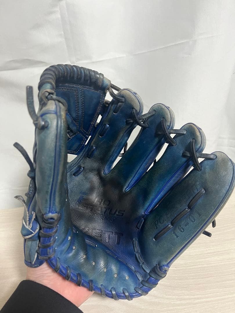 ZETT プロステイタス 硬式 オーダーグラブ 投手用 日本製 刺繍有 ブルー