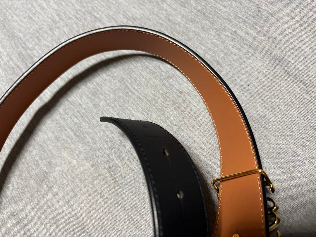 S*n様 ロエベ アナグラム　リバーシブルベルト タン/ブラック　ゴールドバック